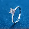 Gecertificeerde ketting verlovingsringring oorbellen voor vrouwen 3.2ct prinses gesneden diamant bruiloft sieraden set 240410