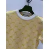 Women's T-Shirt designer Early spring knitted short sleeved contrasting letter design showcases, fashionable, socialite, light luxurious temperament for women 08QO