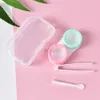 Contacts Lens Accessoires 1set Plastique Contact Lens Box Boîte Mignon Small Small Mini Twezer Stick Eyewear Sac Container Contact Lenses SAK Rangement Random D240426