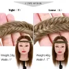 Chignon Snoilite Synthetic Fishbone Braids Twist Elastic Hair Headband With Adjustable Belt Woman Hair Style Braided Headband Hairpiece