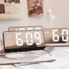 Orologio da tavolo da scrivania orologio da parete orologio da parete Dishindomina Dismit Home Mirror Alarring Clock/Data/Temperatura Display Controllo vocale Funzione di snooze