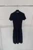 416 XL 2024 Milan Runway Dress Spring Summer Short Sleeve Crew Neck Womens Dress Fashion High Quality Qian
