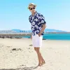 Mäns avslappnade skjortor mode herr hawaiian skjorta manlig casual färgglada tryckt strand aloha skjortor kort ärm plus storlek 5xl camisa hawaiana hombre 240424