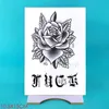 Tattoo -overdracht Waterdichte tijdelijke Tattoo Sticker Rose Flower Hand Back Tatto Art Flash Tatoo Fake Tattoos For Women Men 240426