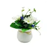 Decorative Flowers Durable Artificial Flower Elegant Potted Plants For Home Office Decor 5 Head Table Centerpiece Indoor