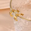 Utsökta enkla mode c diamantörhängen sval och tre ring C-formade örhängen med carrtiraa original örhängen