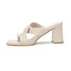 Trendy High Heel Women Sandals Women's Thick Heels Summer New Cross Strap Slippers Fashion Simple Versatile Shoes 240228