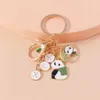 Schlüsselanhänger Lanyards Cartoon Tier Schlüsselanhänger Emaille Panda Charms Keyrings Souvenir Geschenke für Frauen Männer Handtasche Anhänger Schlüsselketten DIY Accessoires