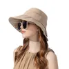 8215 New Fisherman's Hat Summer Outdoor Sun Protection Hat Simple and Versatile Big Brim Pot Hat Korean Edition Sun Protection Hat Women's Trend