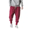 Spodnie dresowe Hip Hop Linen Cotton Harem Pants Men Solid Elastyczne talia joggery nowe workowate spodnie Dasualne spodnie Mężczyźni