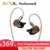 Fones de ouvido Afful Performer8 / Performer 8 1dd+7ba híbrido IEMS INEAR MONITOR EARPONELOS EARROS COM CABO DE HAPADORES OCC OCC