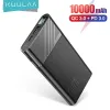 Banque Kuulaa 10000mAh Banque électrique Double chargeur portable USB QC PD Charge rapide Affichage numérique Powerbank Ultra Slim Externe Batterie