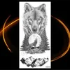 Передача татуировки свирепые волки Временные татуировки для мужчин Реалистичный койот геометрический татуооборот