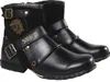 Winter Fashion Heren schoenen laarzen warm lederen vintage motorfiets mannelijk rijden retro metalen stijl ritsen 240419