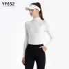 Camisas PGM Women Golf Tamisas de manga larga Soca debajo de otoño Invierno Cuello alto y cómodo Top de mujer Blanca Pink Black