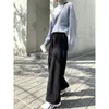 Pantalon féminin Qweek Fleece hiver coréen mode noir noir lâche pantalon de survêtement