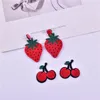 Charmes 6pcs mix style fraise fruit fruit acrylique pendentif pour bracelet d'oreille bricolage bijoux de fabrication de bijoux