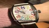 Crazy Hours 8880 CH Color Dreams White Dial Automatic Mens Watch Bounce Silver Case White Leather Strap Sport New Gent Watches8972102