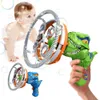 Kids Electric Bubble Machine Automatische Giant Dinosaur Bubble Blawer Bubble Bubble Toy Children Bubble Gun Summer Outdoor Toys 240425
