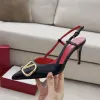 Lüks Kadınlar Yaz Sandalet Marka Tasarımcı Yüksek Topuklu Metal Toka Ayakkabı Kadın Slingback Pompalar Seksi Sinlu Ayak Parçası Stiletto Akşam Ayakkabıları 35-44