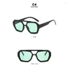 Solglasögon fashionabla dubbelstrålar oregelbundna lämpliga för olika ansiktstyper Anti-UV High Definition Vision Stylish Eyewear