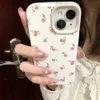 Cell Phone Cases Aesthetic Cute Flower Leather Phone Case Suitable for iPhone 15 14 12 Pro Max 11 Cute Flower Art Shockproof Soft Back Cover Funda J240426