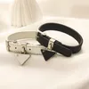 Bangle Triangle Charm Bracelets Designer Leather Bracelet Men Adjustable Belt Strap Stainless Steel Hardware Plated Silver Homme