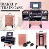 Storage Boxes Custom Pink Nail Table Rolling Case Beauty Salon Manicure Makeup Station Artist Cosmetic Trolley