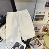 Shorts femininos shorts de jeans brancos feminino 2024 verão novo shorts de saque casual de cintura alta y240425