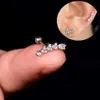 Dangle Chandelier 1PC Korean Fashion Cz Leaf Flower Star Cartilage Earrings for Women Copper Zircon Small Stud Earring Ear Piercing Jewelry Gifts