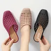 Casual Shoes Breathable Half Drag Lazy Women Fashion Solid Low Heel Slides Female Summer Color Sandals 2024 Slippers