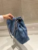 Borsa a tracolla a catena di design, borsa in denim alla moda, borsetta, borsa di lusso, borse