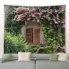 Jardin moderne Big Tapestry Nature Fleurs Plantes Vines Spring Park Décors Tissu Tissu Print Mur suspendu Home Courtyard Decor Mindals 240415