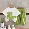 Kleidungssets Baby Jungen Kleidung Sets Koreaner Baby Sommer Dinosaurier Druck T-Shirts + Shorts Anzüge Outfits Kinder Jungen Cartoon Kleidung Sets