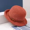 ワイドブリム帽子バケット帽子クラシックベルトバックル女性のための小さなバケツ帽子新しい通気性と折りたたみ式サンバイザートップCS J240425