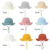 937C Caps Hats New Summer Panama Baby Girls Hats Solid Boys Fisherman Hat Baby Sun Hat Outdoor UV Cotton Bucket Hat Toddler Kids Panama Sun Cap d240425