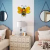 Metal Bee Wall Decoration Garden Hanging Outdoor Indoor Glass Decorative Artwork Patio Art Sculpture Decoration for Fence 240419