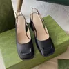 Sandales avec boucle chaussures pour femmes Black Slingbacks Mid Talon Pompe Chunky Strap Dame Dame Shoes Casual Style Italie Fabriqué Taille 34-42