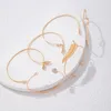 Связанные браслеты модные переносные кость кость Barg 6/Beaue Bracelet Set для женского геометрического кирпичного инкрустации двойного сердца открытие лист