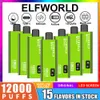 Original Elf World Puff 12000 15000 18000 Dispositivo a vapo usa e getta sbuffi 12k/15k/18K ricaricabile e sigaretta smart lcd screeny bar bar