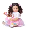 Dolls NPK 55 cm Reborn Baby Toddler Princess Full Body Soft Silicone Flexible Soft Touch Curly Hair Fashion Girl Doll Xmas Gift