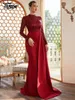 Casual Dresses Yesexy Formal Draping A-Line Long Sleeve Sequin Red Prom Evening Luxury Elegant Party for Women 2024 Cocktail Dress
