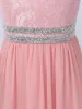 CARE 616Y Adolescents Kids Girls Mariage Soirée Longue robe Longue Élégante Princesse Birthday Fête Pageant Robe de mousseline de mousseline de dentelle florale formelle