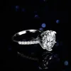 Six Claw Classic S925 Sterling Sier Ring with 5 Moissanite Ring Womens Ring Dove Egg Wedding Ring Live Broadcast