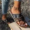 Casual Shoes Women's Sunflower Skull Print Slides Lightweight Slip on Comfort Thong Sandals Seaside