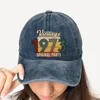 Caps de bola vintage 1973 Partes originais divertidas Blue Blueball Cap 50th Aniversário Denim Ajustável para homens