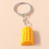 Keychains lanyards schattige simulatie groente sleutelhangers hars food maïs charmes sleutelhangers souvenir cadeaus voor vrouwen mannen auto sleutel handtas sleutelhangers