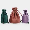 Shopping Bags 20pcs/lot 6x12.5cm Black/Purple/Brown/Grey/Green Round Bottom Sweet Candy Pouch Silk Velvet Drawstring Wedding Favors