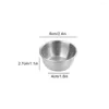 Bowls Multifunctional Condiment Sauce Bowl Stainless Steel Round Fruit Plate Cake Bone Tray BBQ Flat Bottom Shallow