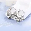 Boucles d'oreilles cerceaux 925 argent sterling sterling mode simple fashion brillant les boucles d'oreille de file d'oreille pour femmes accessoires de bijoux de piercing gothique mej594